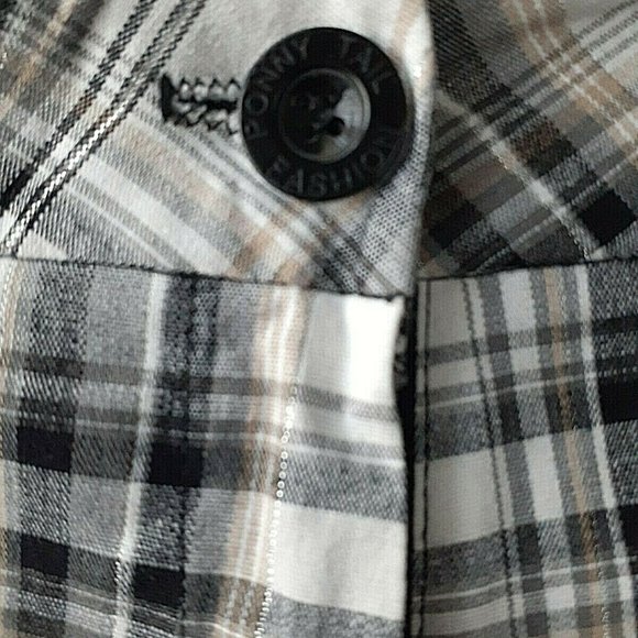 Ponny Tail USA Plaid Shorts size Large with Pockets *NWOT* Casual Work Stretch - Picture 3 of 5